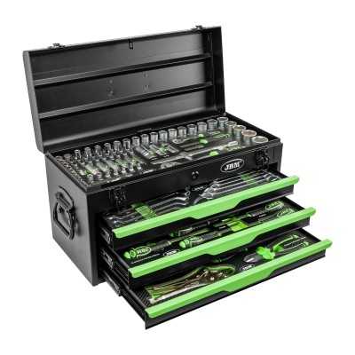 BOÎTE À OUTILS MÉTALLIQUE DE 143 PIÈCES – FINITION ZINGUÉE