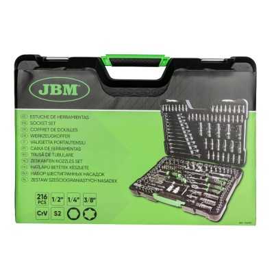 COFFRET À OUTILS DE 216 PIÈCES AVEC DOUILLES HEXAGONALES 1/4", 3/8" ET 1/2" – FINITION CHROMÉE