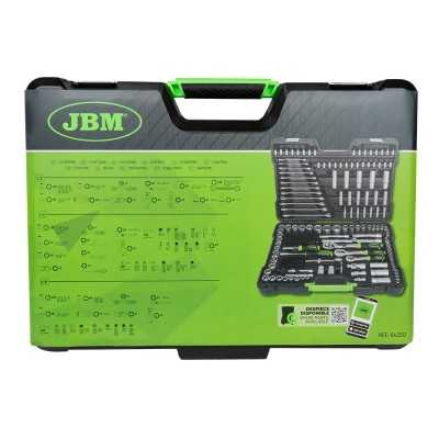 COFFRET À OUTILS DE 216 PIÈCES AVEC DOUILLES 12 PANS 1/4", 3/8" ET 1/2" – FINITION ZINGUÉE