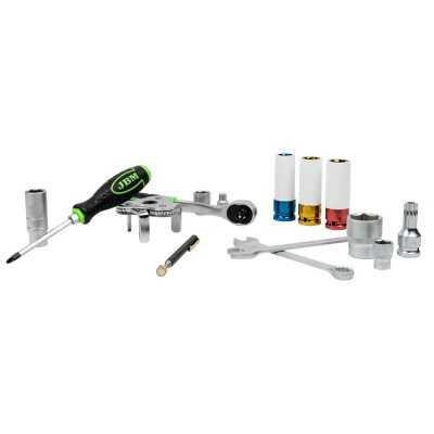 COFFRET À OUTILS DE 132 PIÈCES AVEC DOUILLES HEXAGONALES 1/2", 1/4" ET 3/8" – FINITION ZINGUÉE