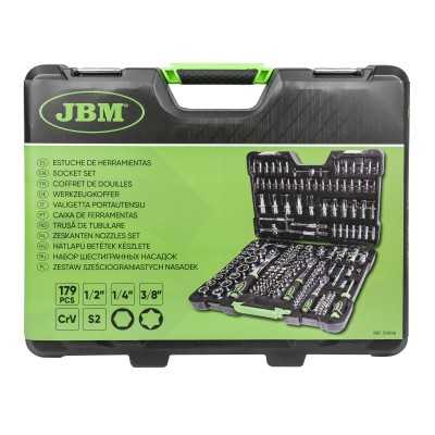 COFFRET À OUTILS DE 179 PIÈCES AVEC DOUILLES HEXAGONALES 1/4", 3/8" ET 1/2" – FINITION CHROMÉE