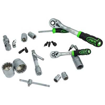COFFRET À OUTILS DE 113 PIÈCES AVEC DOUILLES 12 PANS 1/4" ET 1/2" – FINITION ZINGUÉE
