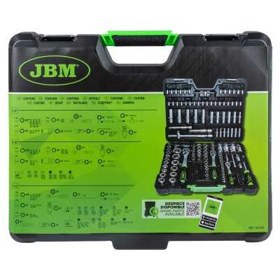 COFFRET À OUTILS DE 179 PIÈCES AVEC DOUILLES HEXAGONALES 1/4", 3/8" ET 1/2" – FINITION ZINGUÉE