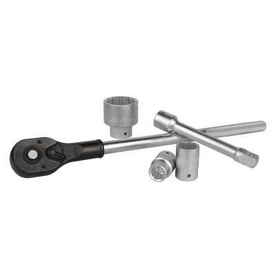 COFFRET À OUTILS DE 21 PIÈCES AVEC DOUILLES 12 PANS 3/4" – FINITION ZINGUÉE