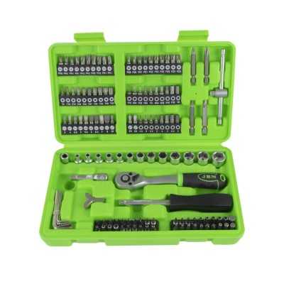 COFFRET À OUTILS DE 130 PIÈCES AVEC DOUILLES ET EMBOUTS 1/4" – FINITION ZINGUÉE