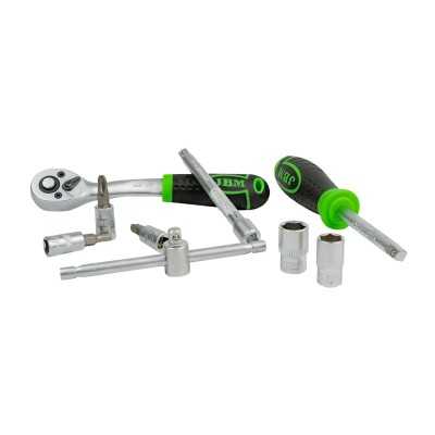 COFFRET À OUTILS DE 46 PIÈCES AVEC DOUILLES HEXAGONALES 1/4" – FINITION ZINGUÉE
