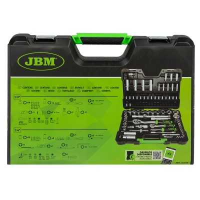 COFFRET À OUTILS DE 94 PIÈCES AVEC DOUILLES HEXAGONALES 1/4" ET 1/2" – FINITION ZINGUÉE