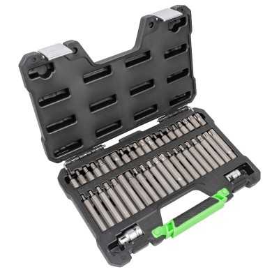 COFFRET D’OUTILS DE 42 PIÈCES AVEC EMBOUTS HEXAGONAUX, 12 PANS ET TORX 1/2" ET 3/8"