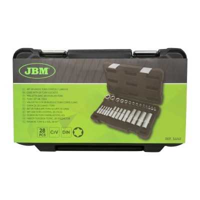 SET DE 28 DOUILLES TORX COURTES ET LONGUES 1/2", 1/4" ET 3/8" – FINITION ZINGUÉE
