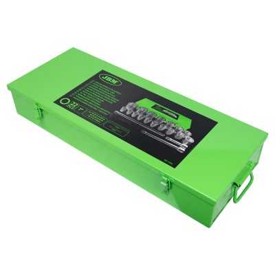 COFFRET MÉTALLIQUE DE 21 PIÈCES AVEC DOUILLES HEXAGONALES 1" – FINITION ZINGUÉE