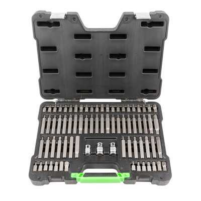 COFFRET D’OUTILS DE 75 PIÈCES AVEC EMBOUTS HEXAGONAUX, XZN, RIBE, TORX ET TORX INVIOLABLES 1/2" 3/8"