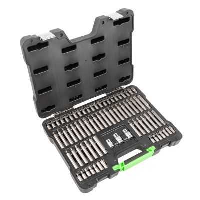 COFFRET D’OUTILS DE 75 PIÈCES AVEC EMBOUTS HEXAGONAUX, XZN, RIBE, TORX ET TORX INVIOLABLES 1/2" 3/8"