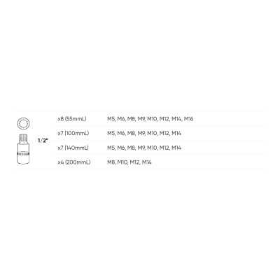 COFFRET D’EMBOUTS 1/2" POUR VIS 12 PANS 26 PIÈCES