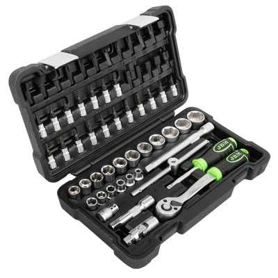 COFFRET DE DOUILLES 3/8" DE 59 PIÈCES 6 PANS ZINGUÉES