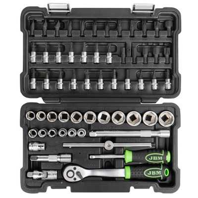 COFFRET DE DOUILLES 3/8" DE 59 PIÈCES 6 PANS ZINGUÉES