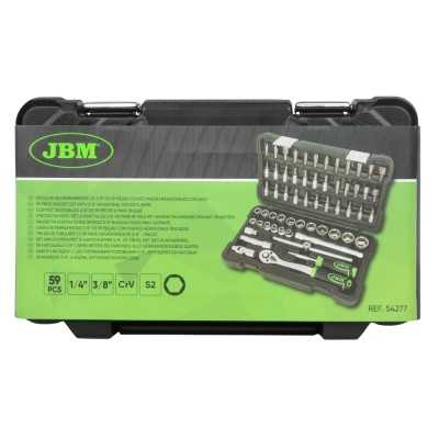 COFFRET DE DOUILLES 3/8" DE 59 PIÈCES 6 PANS ZINGUÉES