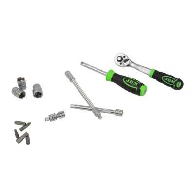 COFFRET À OUTILS DE 56 PIÈCES AVEC DOUILLES HEXAGONALES 1/4" – FINITION ZINGUÉE