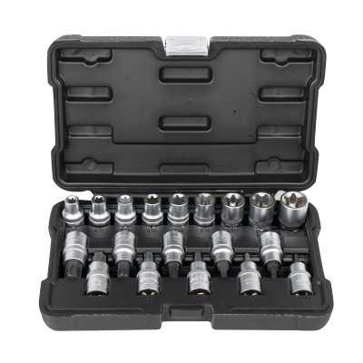 SET DE 19 DOUILLES ET EMBOUTS TORX 1/2"