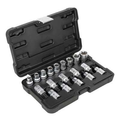 SET DE 19 DOUILLES ET EMBOUTS TORX 1/2"