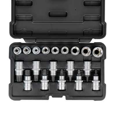 SET DE 19 DOUILLES ET EMBOUTS TORX 1/2"