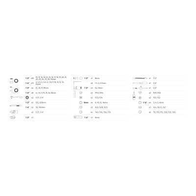 COFFRET À OUTILS DE 94 PIÈCES AVEC DOUILLES HEXAGONALES 1/4" ET 1/2" – FINITION CHROMÉE