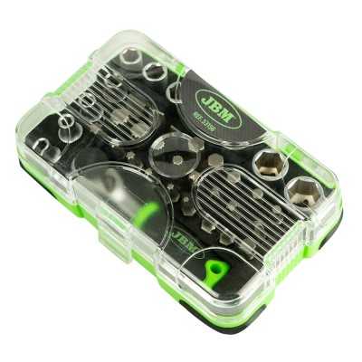 MINI COFFRET DE 37 EMBOUTS ET DOUILLES AVEC CLIQUET 1/4"