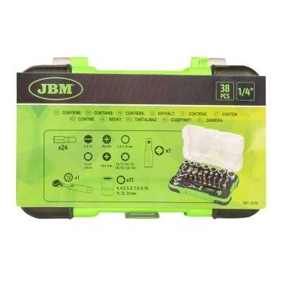 MINI COFFRET DE 37 EMBOUTS ET DOUILLES AVEC CLIQUET 1/4"