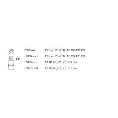 BOÎTE D’OUTILS DE 32 PIÈCES AVEC EMBOUTS RIBE 1/2"