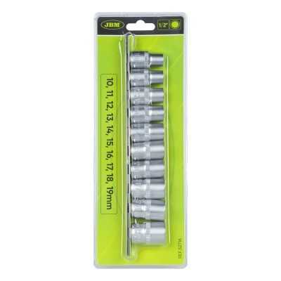 SET DE 10 DOUILLES 12 PANS 1/2"