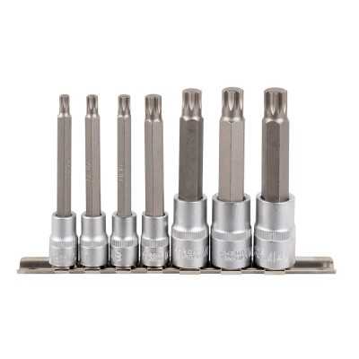 SET DE 7 EMBOUTS 12 PANS AVEC DOUILLES 1/2" ET 3/8"