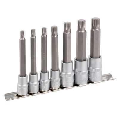 SET DE 7 EMBOUTS 12 PANS AVEC DOUILLES 1/2" ET 3/8"