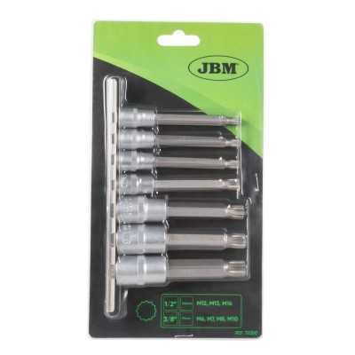 SET DE 7 EMBOUTS 12 PANS AVEC DOUILLES 1/2" ET 3/8"