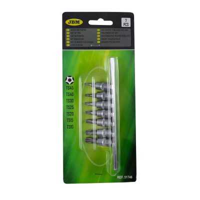 SET DE 7 EMBOUTS TS INVIOLABLES À 5 DENTS AVEC DOUILLE 1/4"