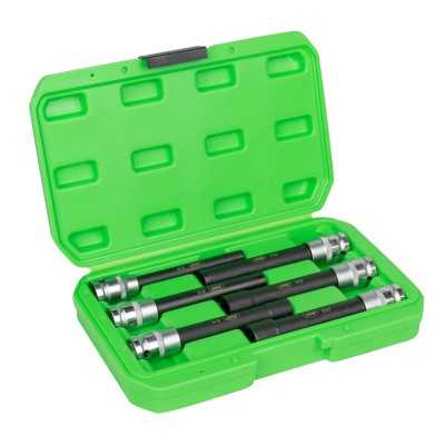 SET DE 6 DOUILLES TORX TYPE E EXTRA LONGUES 1/2" – FINITION ZINGUÉE