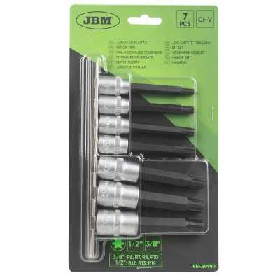 SET DE 7 EMBOUTS RIBE AVEC DOUILLES 1/2" ET 3/8"