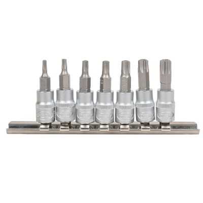 SET DE 7 EMBOUTS TORX INVIOLABLES AVEC DOUILLE 1/4"