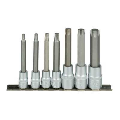 SET DE 7 EMBOUTS TORX AVEC DOUILLES 3/8" ET 1/2"
