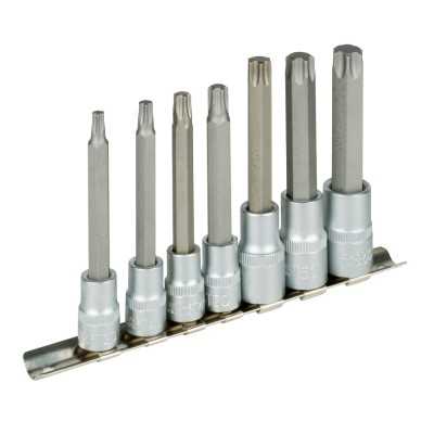SET DE 7 EMBOUTS TORX AVEC DOUILLES 3/8" ET 1/2"