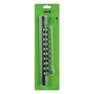 SET DE 10 EMBOUTS TORX COURTS AVEC DOUILLE 3/8"