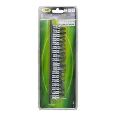 SET DE 18 EMBOUTS PHILLIPS, PLAT, ALLEN ET TORX AVEC DOUILLE 1/4"