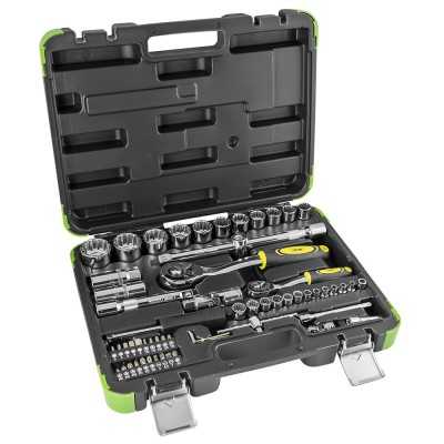COFFRET À OUTILS DE 60 PIÈCES AVEC DOUILLES SPLINE 1/2" ET 1/4" – FINITION CHROMÉE