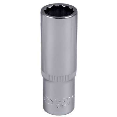 DOUILLE 1/2" 12 PANS 75MM LONG, 18MM, CHROME