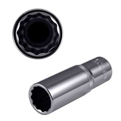 DOUILLE 1/2" 12 PANS 75MM LONG, 18MM, CHROME