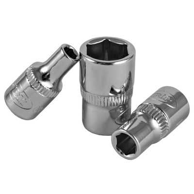 1/4" DOUILLE HEX 4MM - CHROMÉ