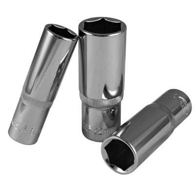 DOUILLE 1/2" 6 PANS 75MM LONG, 19MM, CHROME