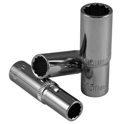DOUILLE 3/8" 12 PANS 65MM LONG, 12MM, CHROME