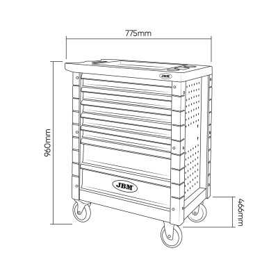 SERVANTE À OUTILS 7 TIROIRS - VERTE - EQUIPÉE
