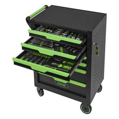 SERVANTE À OUTILS À 7 TIROIRS - VERTE - ÉQUIPÉE