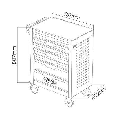 SERVANTE À OUTILS À 7 TIROIRS - VERTE - ÉQUIPÉE
