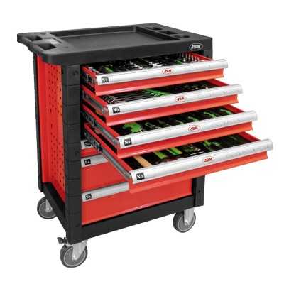 SERVANTE À OUTILS 7 TIROIRS - ROUGE - EQUIPÉE